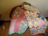 4 VINTAGE Quilts - looks like they were hand stitched - one is STAR pattern!!! sold individually!!!