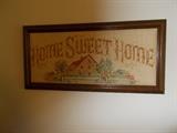 HOME SWEET HOME - Framed Counted Cross Stitch wall hanging - nicely done!!!!!!