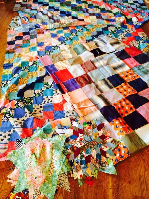 Silk Quilt pelts ready for love -vintage quilt pieces - looking for that special seamstress to create a piece  -