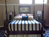 Gorgeous rice carved King Bed - pristine condition ! Almost new Sterns & Foster King mattress set