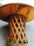 Vintage African  Leather top hand made table