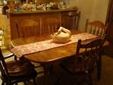 dining table and 6 chairs - one arm chair needs repair