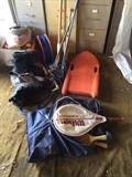 Snow gear, tennis, water sports, boats, oars