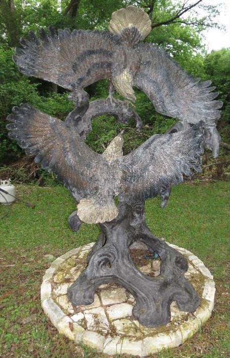 Breathtaking Bronze Eagles stands about 7 foot tall several angles to follow,