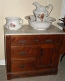 Marble top chest/wash stand.