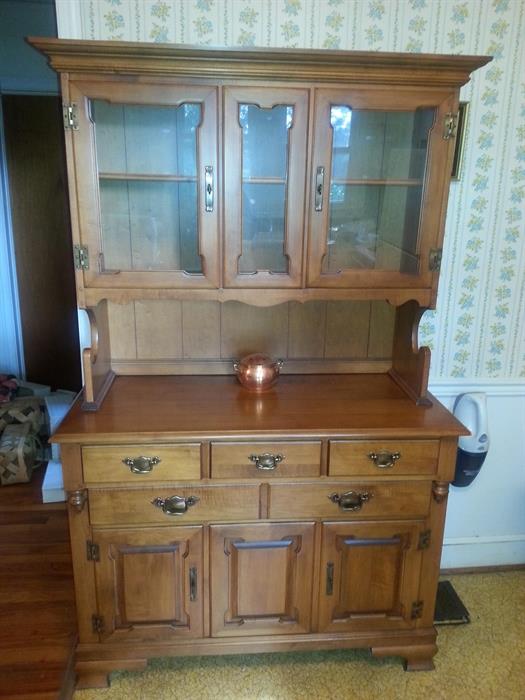 Vintage Young Republic Hard Rock Maple China Cabinet