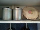 Vintage Canisters and Plate