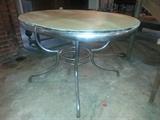 1950's Table - Yellow Formica top and Chrome legs -also has a leaf