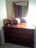 WOOD DRESSER AND MIRROR