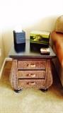 Rattan and Wood Side Table - perfect side for the quaint spot