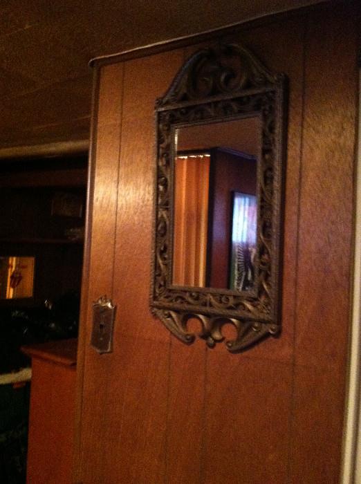 Ornate mirror.