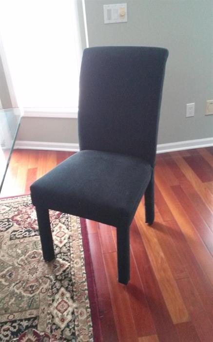 6 black fabric dining room chairs