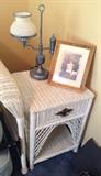 wicker side table