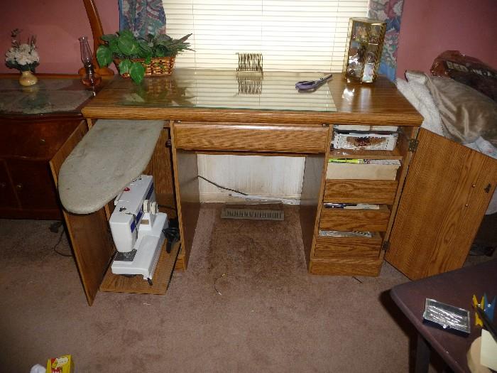 sewing table and machine