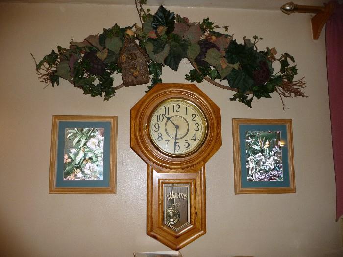 clock and pictures