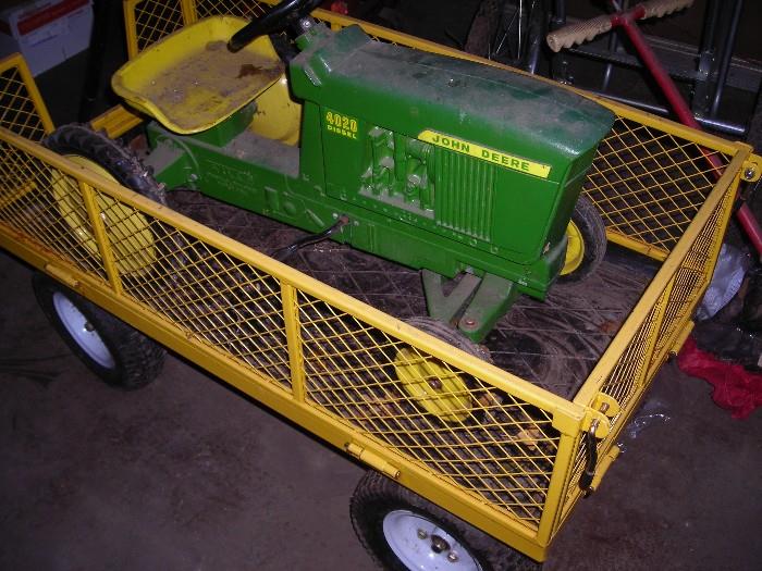 garden cart and child's John Deere tractor.....cart on next photo