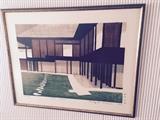Framed Litho, "Tea House", by Sadayuki Takeda
