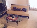 Contemporary Suede Sofa and Chairs