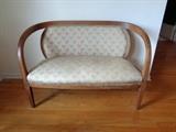 1940's Art Deco Upholstered Wood Frame Settee