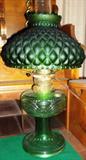 Washington drape oil lamp with added shade converted to electricity.