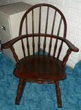 Walnut bow back arm chair
