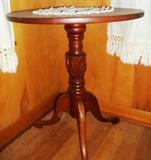 Vintage round walnut table