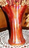 Amber carnival glass vase. One of several carnival glass pieces