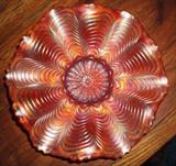 Another amber carnival glass piece