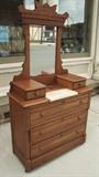 C/1875 Cherry Victorian dresser w/mirror and marble insert 