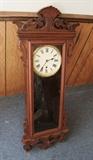 C/1890's Ansonia Queen Mary pattern Walnut Regulator, time only 