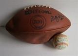 C/1980's Wilson Duke pattern football autographed by Billy Simms #20 ~ 1984 Tigers team autographed baseball inc. Mark Fidrych, Lance Parrish, Jim Morris, Stanley, etc.