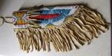 C/1940's Oglala Sioux knife sheath w/seed bead decoration, fringe and tin cone drops