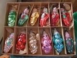 ~ 4 boxes of C/1940's Christmas ornaments incl. figural 