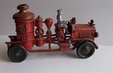 C/1920 Cast iron lg. Fire Engine w/boiler mfg. by Turner Toys, Ohio w/good original paint