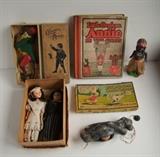 Dated 1903 Lehmann, Germany Mechanical Tin Climbing Monkey, in original box  & Other Toys