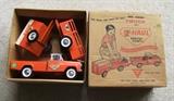 C/1960's Nylint U-Haul play set #4300 w/pick-up, open and enclosed trailers, MIB
