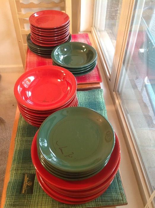 Mamma Ro Italian Ceramic Dinnerware, service for 12, soup crocks (8) and coffee mugs (10) not pictured.