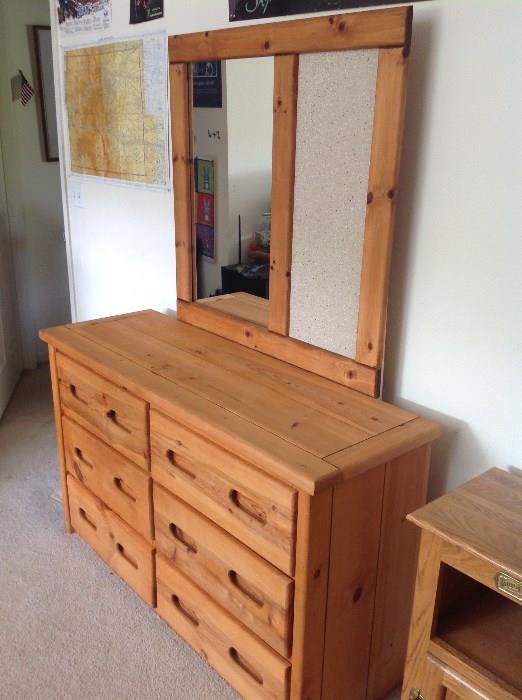 Pine Dresser with mirror.