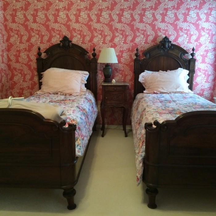 Pair Victorian single beds