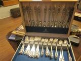 International sterling Silver Iris, 12 six piece place settings-72 pieces plus 22 serving pieces