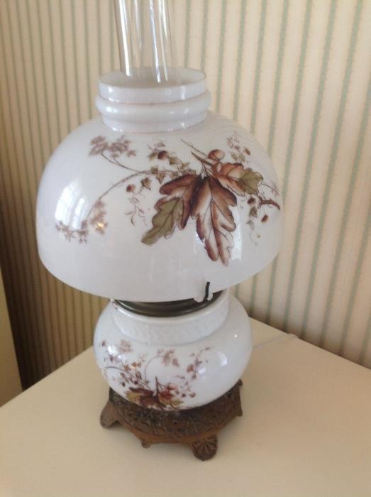 Antique hand painted table lamp