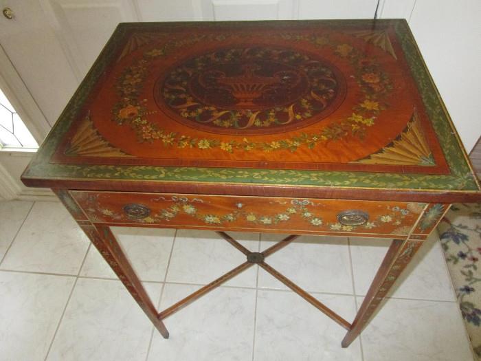 SPECTACULAR INLAY SIDE TABLE EDWARDS & ROBERTS