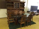 Large Hutch and Glass Top Table and Chairs