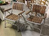 1950s MidCentury Modern aluminum and cedar lawn chairs 