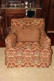 Furniture – Three piece matching set. Two plush armchairs and one ottoman. All pieces are upholstered in red patterned fabric. Armchairs come with back support pillows. Pieces marked ‘Century Furniture’. All pieces are wheeled. Great lot, all pieces in great condition