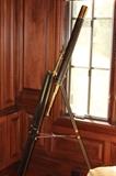 Toys & Hobbies – Telescope. Piece is on a tripod. Tall piece. Maker unknown. Slight separation visible. Overall in very good condition