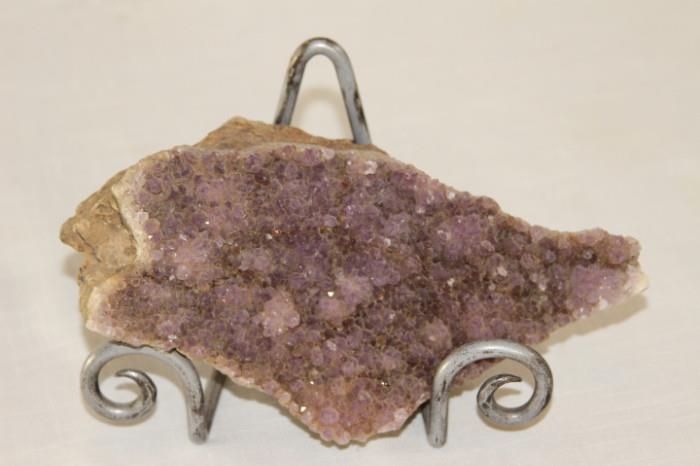 Collectibles – Purple amethyst. Large piece of stone. Piece in on stand. In nice condition