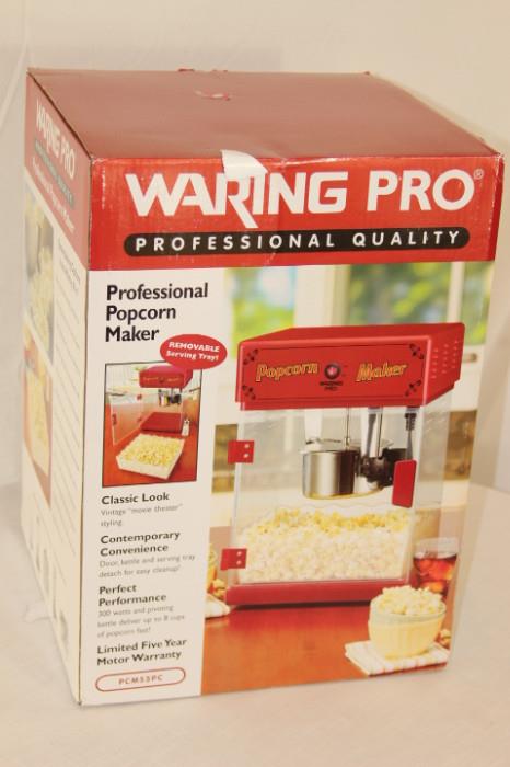 Kitchen – Waring Pro Professional Pop Corn Maker. Model number PCM55PC. Still in original box