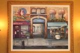 Fine Art – Framed and matted piece. Oil painting of a French street. Piece marked “Miroslav”. Beautiful! Mint!