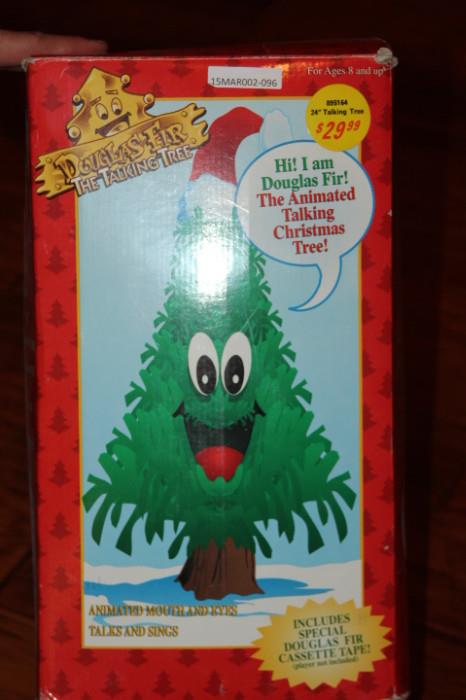 Collectibles – Douglas Fir. The Talking Tree. Talking and singing tree. Piece is still in original box.